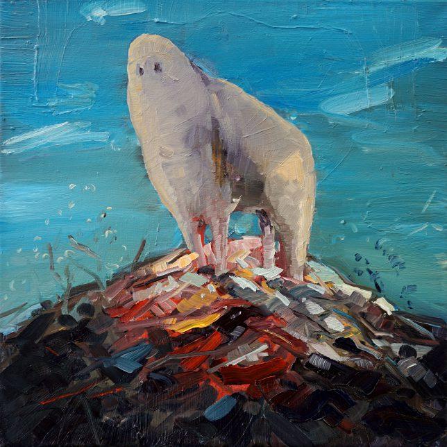 Philipp Kummer, dünne Luft, 2018, Öl auf Leinwand, 40 x 40 cm