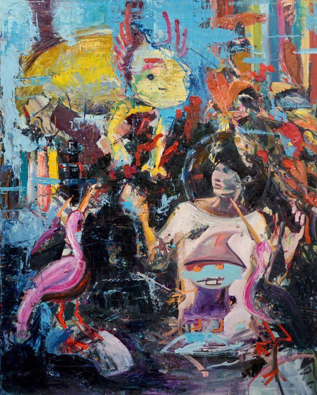 Philipp Kummer, Samurai, 2018, Öl auf Leinwand, 200 x 160 cm