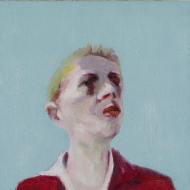 Tjark Ihmels, Aufschauender, 2018, Öl auf Leinwand, 40 x 40 cm