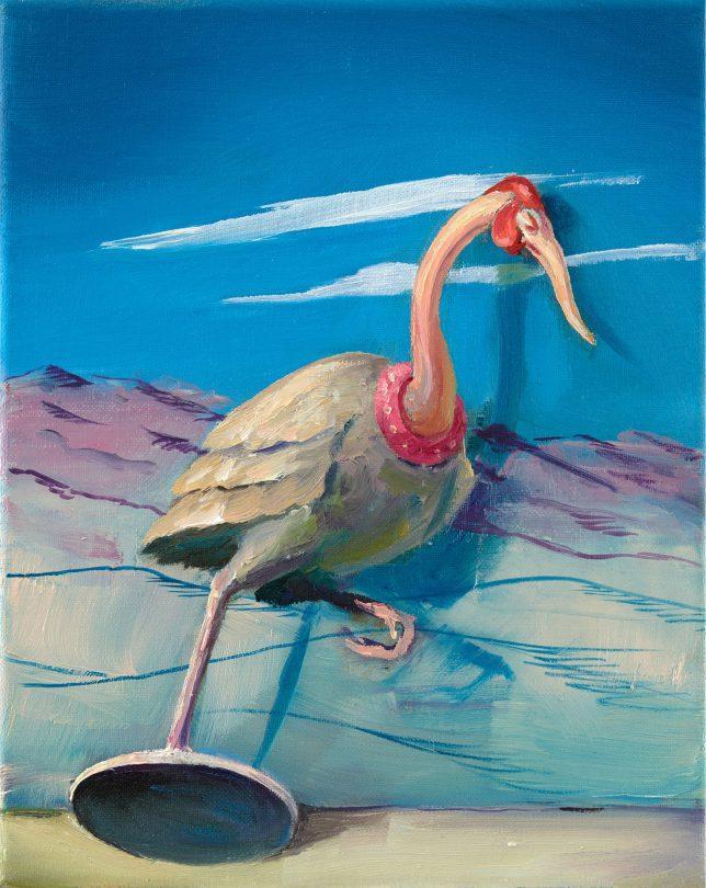 Sebastian Meschenmoser, Flash Gordon Nippes Eissprinter, 2019, Öl auf Leinwand, 25 x 15 cm