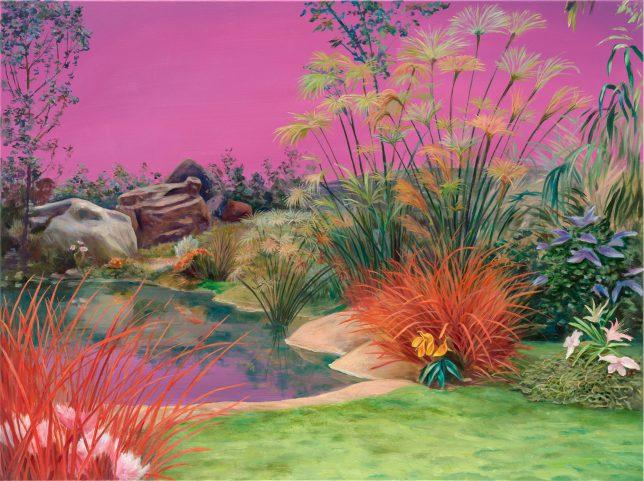 Sebastian Meschenmoser, Kelvanerexilplanet, Panorama, 2019, Öl auf Leinwand, 90 x 120 cm