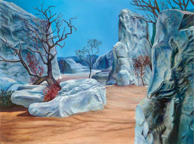 Sebastian Meschenmoser, Sigma Draconis, Panorama, 2019, Öl auf Leinwand, 90 x 120 cm