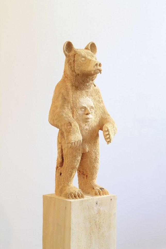 Jan Thomas, Doody I, 2018, Pappelholz, Lasur, 154 cm