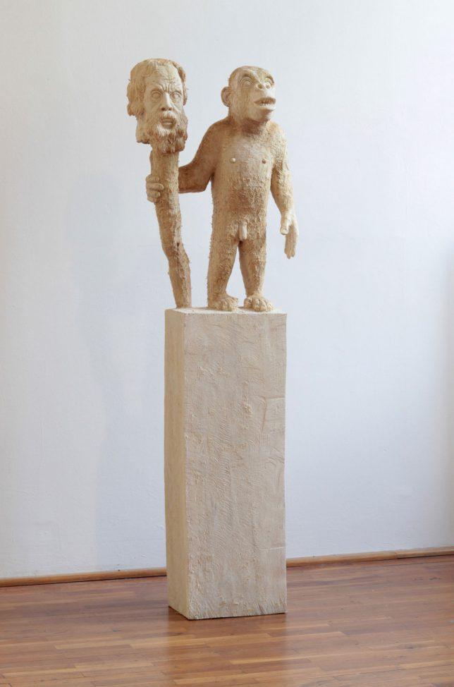 Jan Thomas, Le Philosophe, 2019, Pappelholz, Lasur, 162 cm