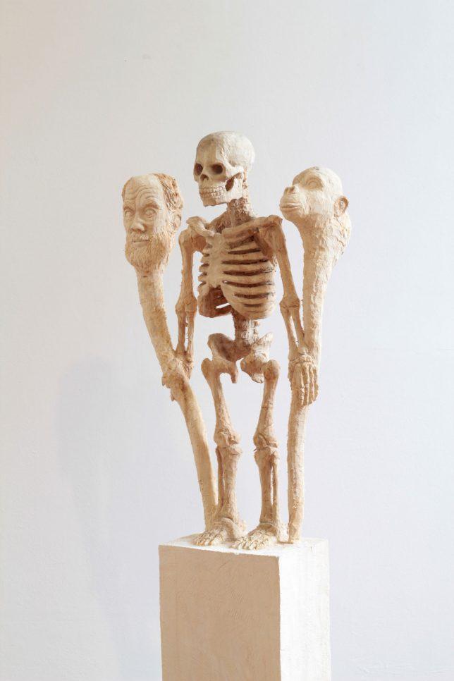 Jan Thomas, Origin Theories, 2019, Pappelholz, Laser, 158 cm