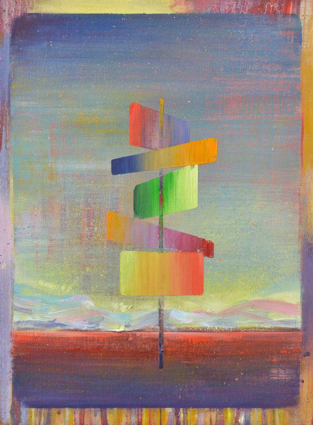 Matthias Moravek, Sign, 2018, Öl auf Leinwand, 40 x 30 cm