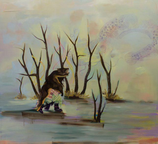 Ekaterina Leo, How to Catch a Big Fish II, 2018, Öl auf Leinwand, 120 x 130 cm