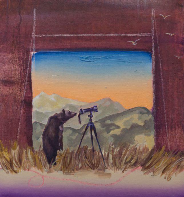 Ekaterina Leo, Looking Through the Mirror III, 2018, Öl auf Leinwand, 42 x 39 cm