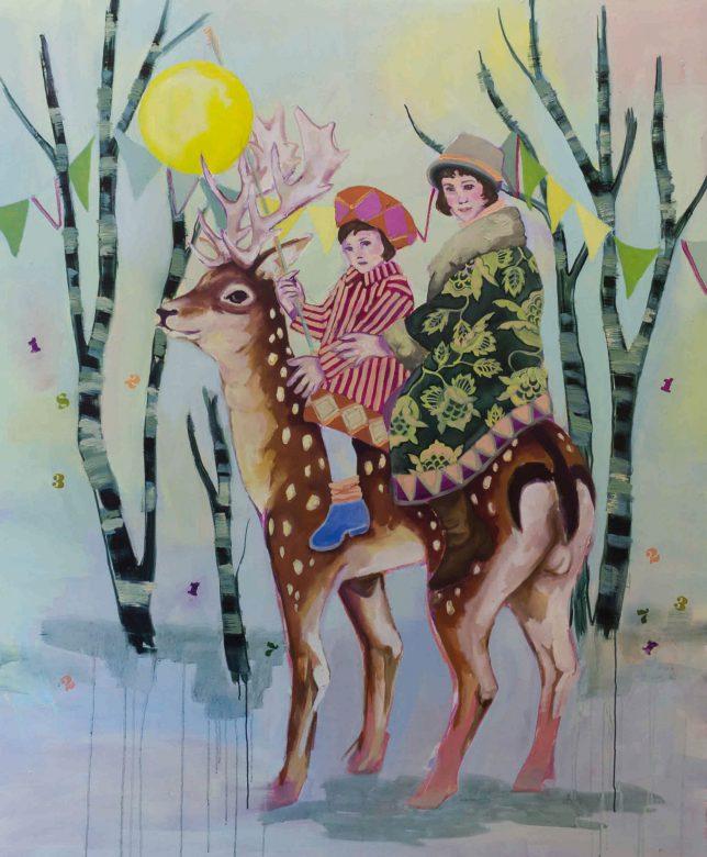 Ekaterina Leo, Sputnik, 2018, Öl auf Leinwand, 160 x 140 cm