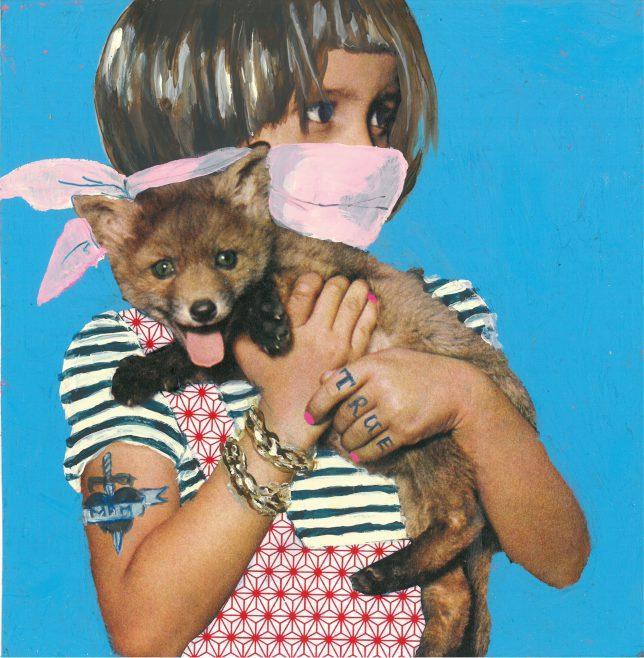 Ekaterina Leo, Radioactive Zoo V, 2018, Mixed Media auf Color Print, 21 x 21 cm