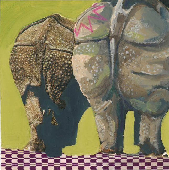 Ekaterina Leo, Radioactive Zoo VIII, 2018, mixed media on color print, 21 x 21 cm