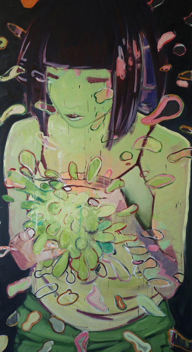 Philipp Kummer, Multioptional, 2015, Öl auf Leinwand, 200 x 110 cm