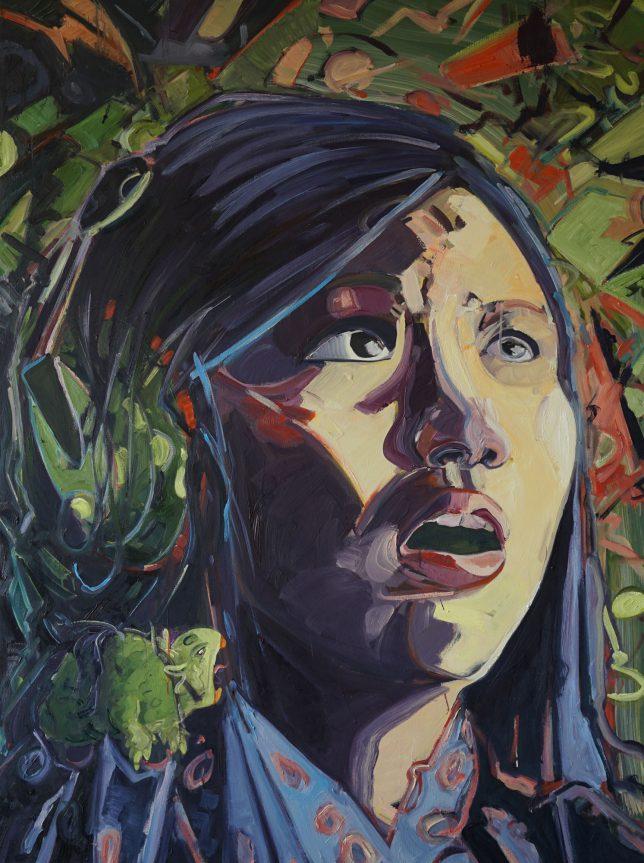 Philipp Kummer, Parroting, 2015, Öl auf Leinwand, 160 x 140 cm