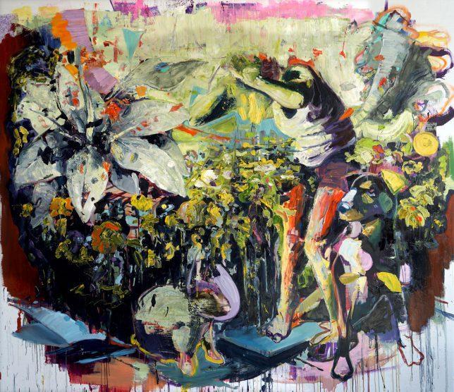 Philipp Kummer, Phalanx, 2018, Öl auf Leinwand, 200 x 230 cm