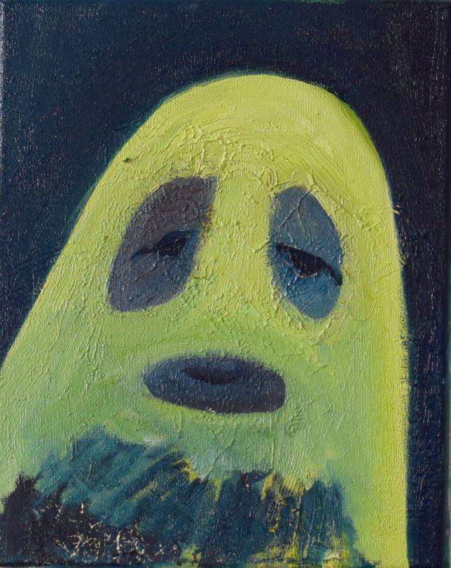 Philipp Kummer, I Rather Stay Inside Today, 2019, Öl auf Leinwand, 30 x 24 cm