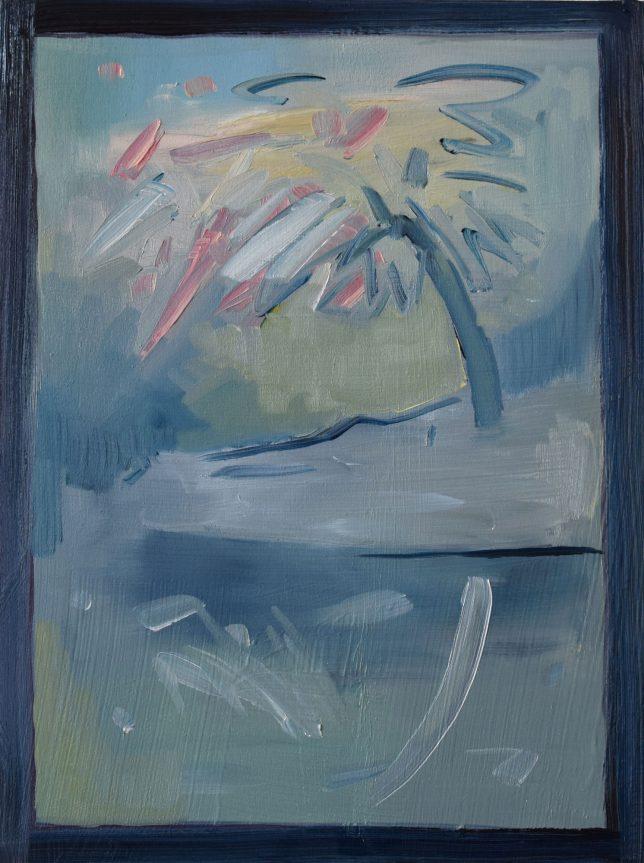 Philipp Kummer, Nebel, 2019, Öl auf Holz, 40 x 30 cm