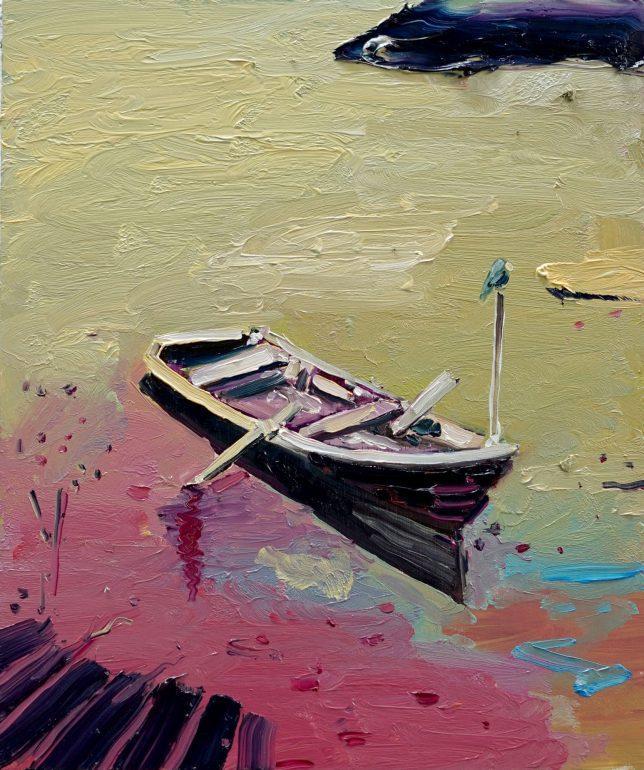 Philipp Kummer, Reise, 2020, Öl auf Holz, 30 x 25 cm