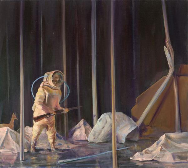 Sebastian Meschenmoser, verlorene Welt, 2018, oil on canvas, 90 x 100 cm