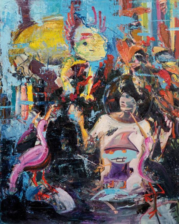 Philipp Kummer, Samurai, 2018, Öl auf Leinwand, 200 x 160 cm