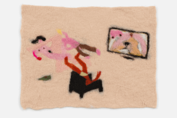 Marlon Wobst, Arrangement, 2019, gefilzte Wolle, 53 x 68 cm