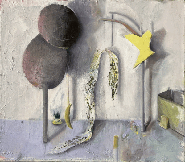 Fee Kleiss, White Tube, 2018, Öl auf Leinwand, 40 x 45 cm