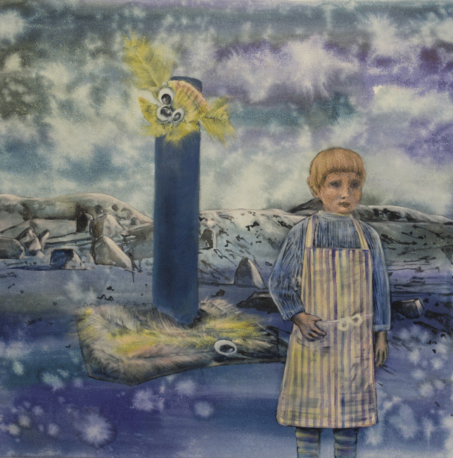 Isabel Friedrich, Da wohnt Lukas, 2021, Indian Ink, Oil on Canvas, 100 x 100 cm