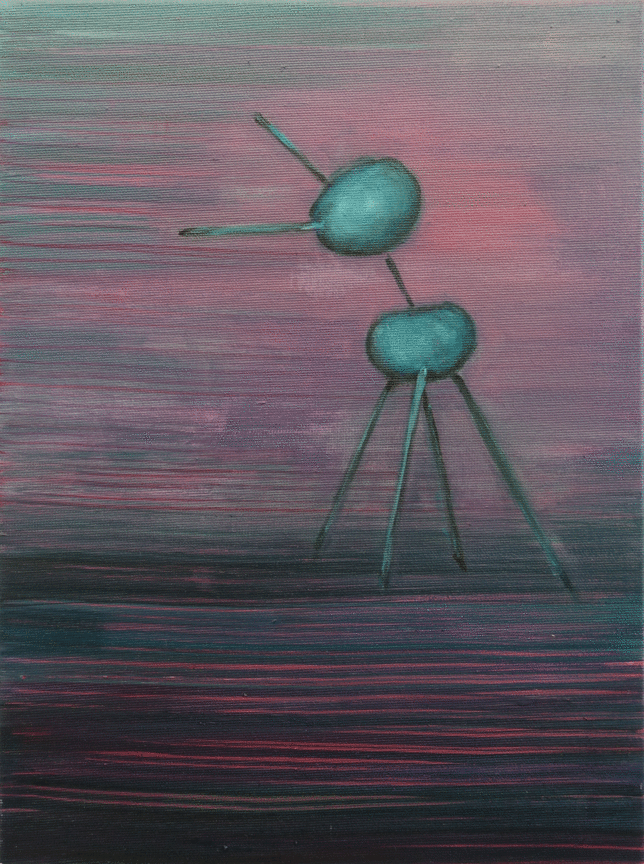 Isabel Friedrich, Halt, 2021, Indian ink, Oil on Canvas, 40 x 30 cm