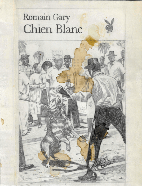 Jan Schmelcher, Chien blanc Us Censor, 2021, Bleistift auf Papier, 20,3 x 15,3 cm