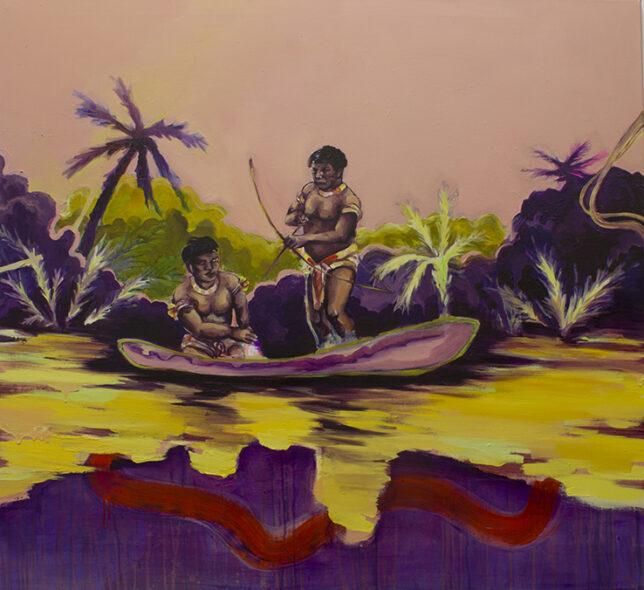 Ekaterina Leo, Boat Ride, 2021, Öl auf Lwd., 115 x 125 cm