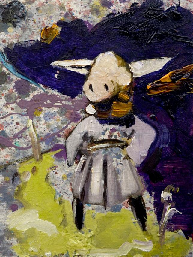 Philipp Kummer, Vorbild, 2022, Öl auf Holz, 30 x 25 cm