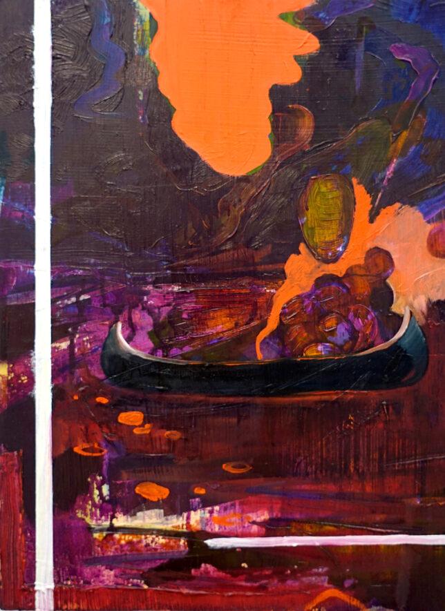 Philipp Kummer, stetig, 2022, Öl, Acryl auf Holz, 40 x 30 cm