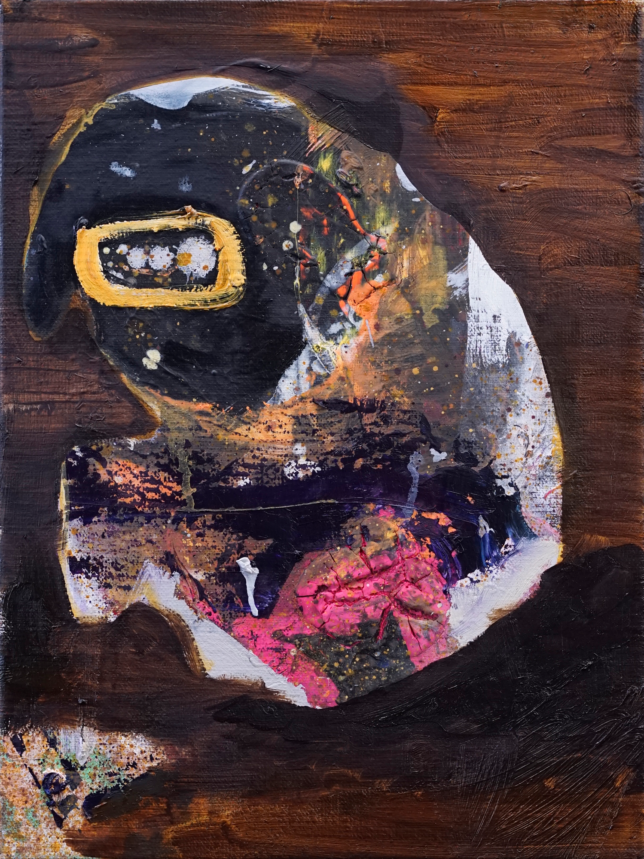 Philipp Kummer, Wetterhoun, 2022, Öl, Acryl auf Lwd., 40 x 30 cm