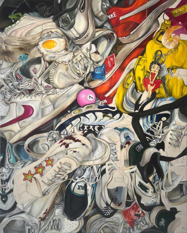 Stella Winter, Intro, 2023, Oil and oil pastel on Canvas, 100 x 80 cm