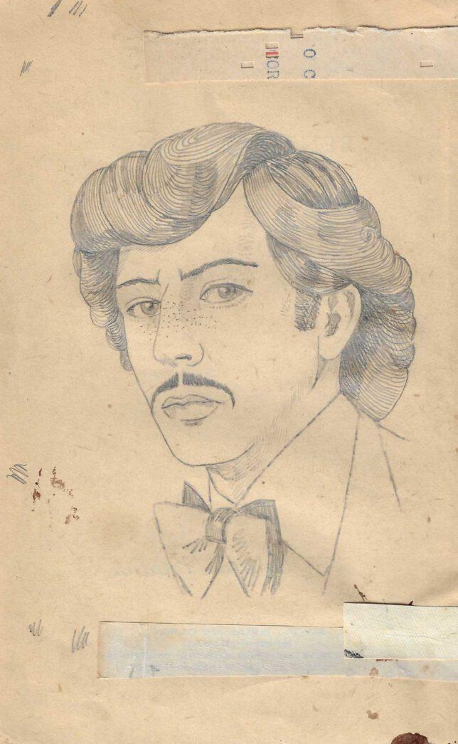 Jan Schmelcher, Benzin, 2023, Bleistift Papier auf Holz, 19,5 x 14 cm