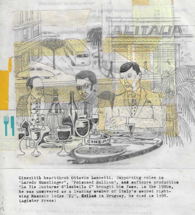 Jan Schmelcher, Cinema de Look, Ottavio Lancetti, 2022, Bleistift auf Papier, 30 x 21 cm