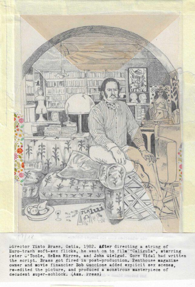 Jan Schmelcher, Cinema du Look, Tinto Brass, 2022, Bleistift auf Papier, 30 x 21 cm