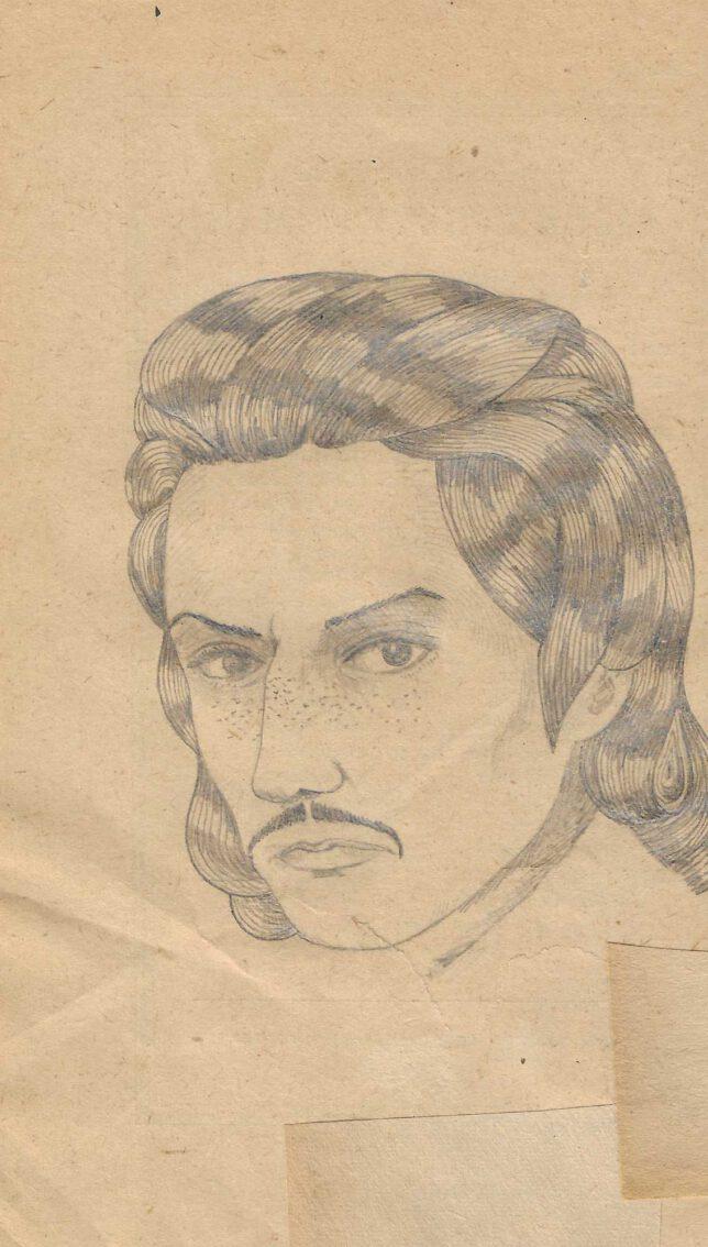 Jan Schmelcher, Power and Glory, 2023,Bleistift Papier auf Holz, 19,5 x 14 cm