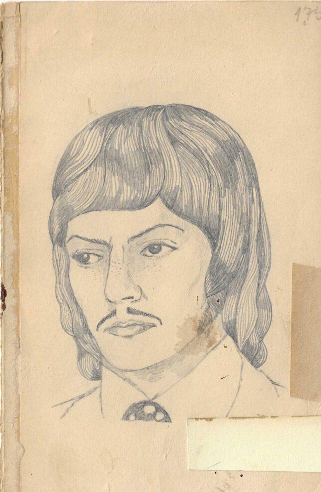 Jan Schmelcher, Sinclair, 2023, Bleistift Papier auf Holz, 19,5 x 14 cm