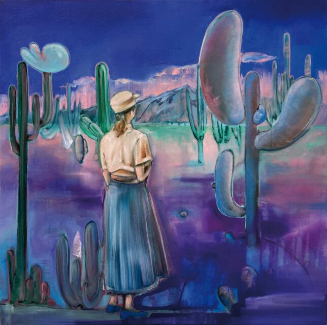 Isabel Friedrich, Ausgeblickt, 2023, Öl auf Lwd., 70 x 70 cm