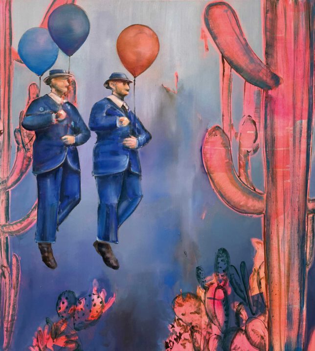 Isabel Friedrich, Mehr Lockstrom, 2023, Acryl, Öl auf Lwd., 90 x 80 cm