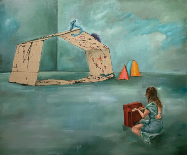 Isabel Friedrich, Der Mond von gestern, 2022, Öl auf Lwd., 100 x 120 cm