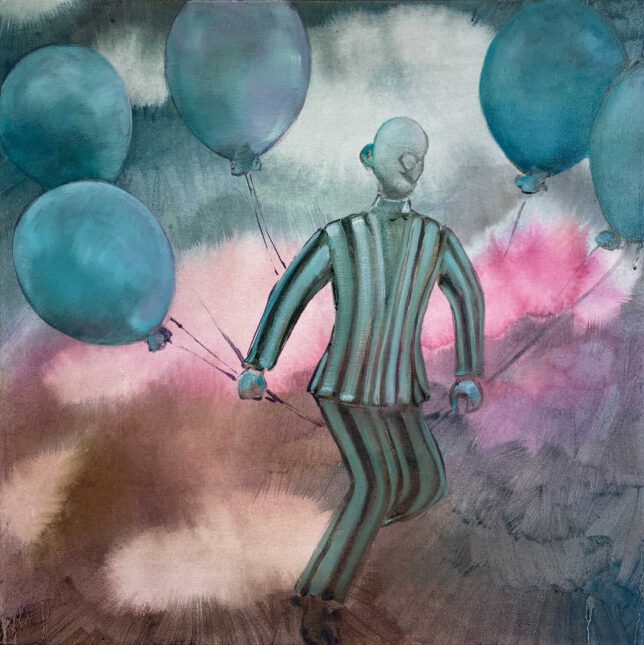 Isabel Friedrich, Diamonds 66, 2023, Tusche, Öl auf Lwd., 50 x 50 cm