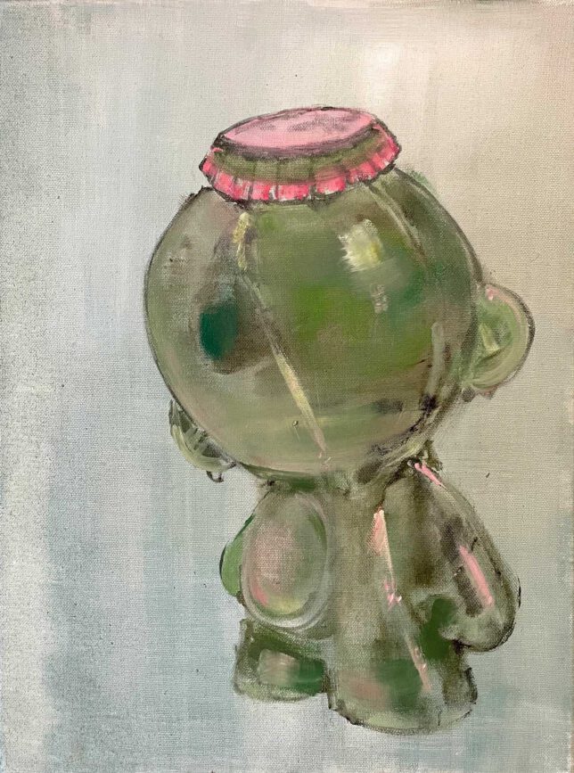 Isabel Friedrich, Flapskalli, Tusche, Öl auf Lwd., 30 x 40 cm, 2022