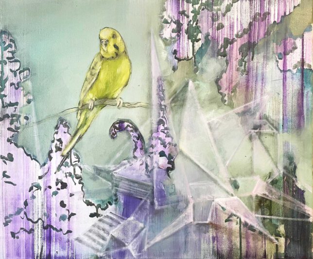 Isabel Friedrich, gerade ausreichend berühmt, 2023, Acryl, Öl auf Lwd., 50 x 60 cm