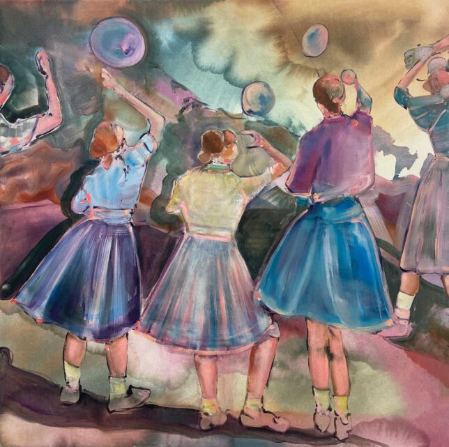 Isabel Friedrich, white pluto conclusions, 2023, Acryl, Öl auf Lwd., 70x70cm