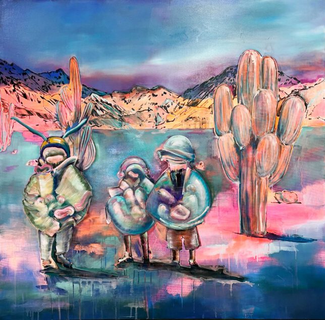 Isabel Friedrich, ja genau, 2023, Acryl, Öl auf Lwd., 125 x 125 cm