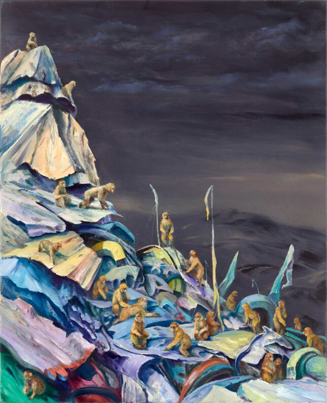 Sebastian Meschenmoser, Atlas, 2023, Öl auf Leinwand, 80 x 65 cm