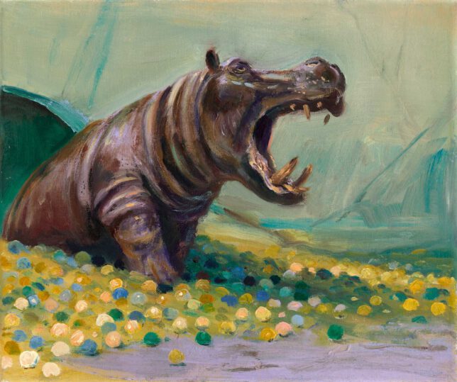 Sebastian Meschenmoser, Pablo, 2023, Öl auf Leinwand, 25 x 30 cm