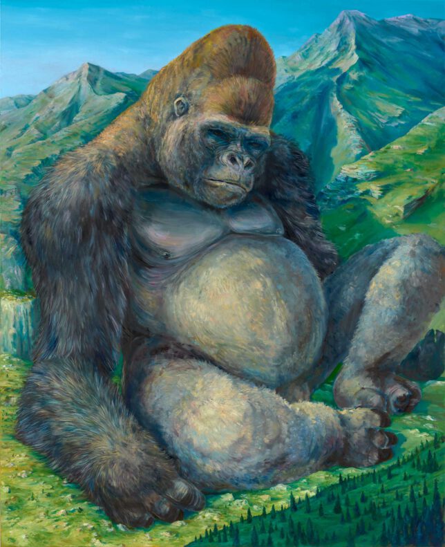 Sebastian Meschenmoser, Felt Mountain, 2023, Öl auf Leinwand, 220 x 180 cm