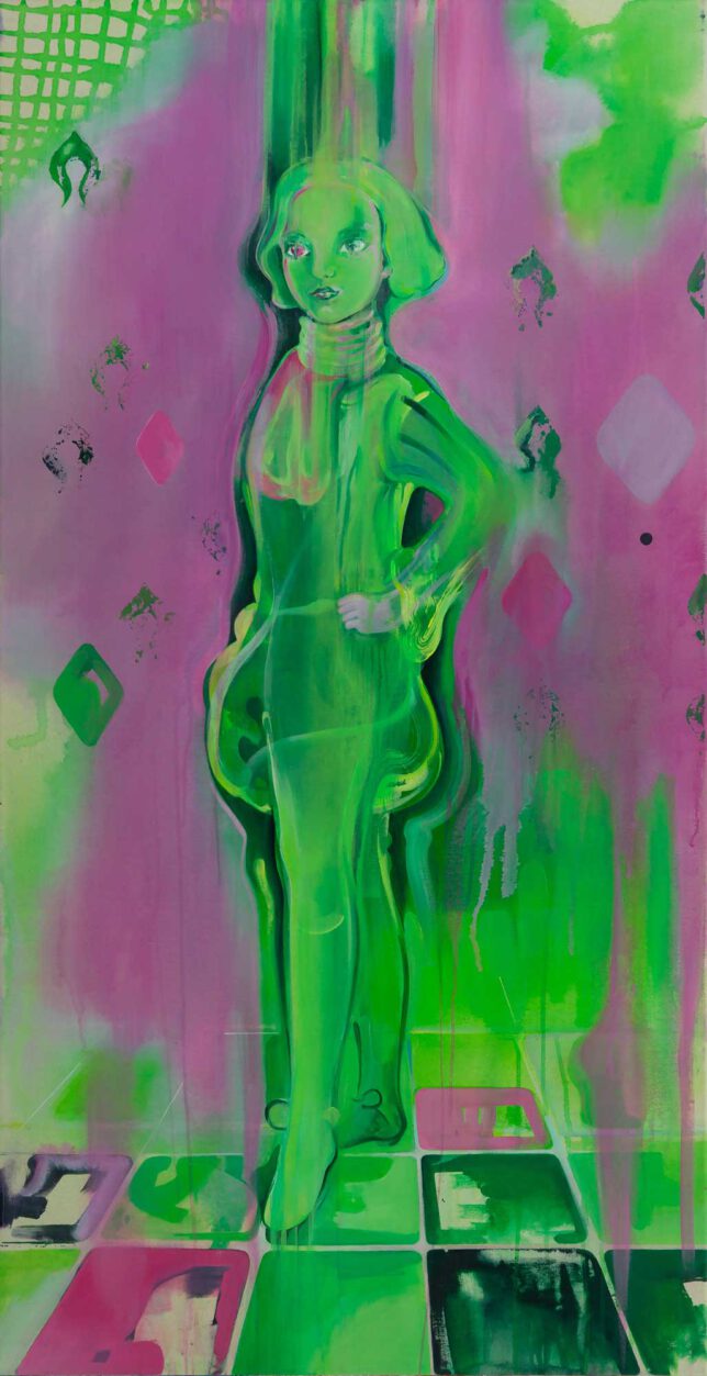 Bettina Sellmann, Green-Boy, 2022, Acrylic on Canvas, 150 x 80 cm